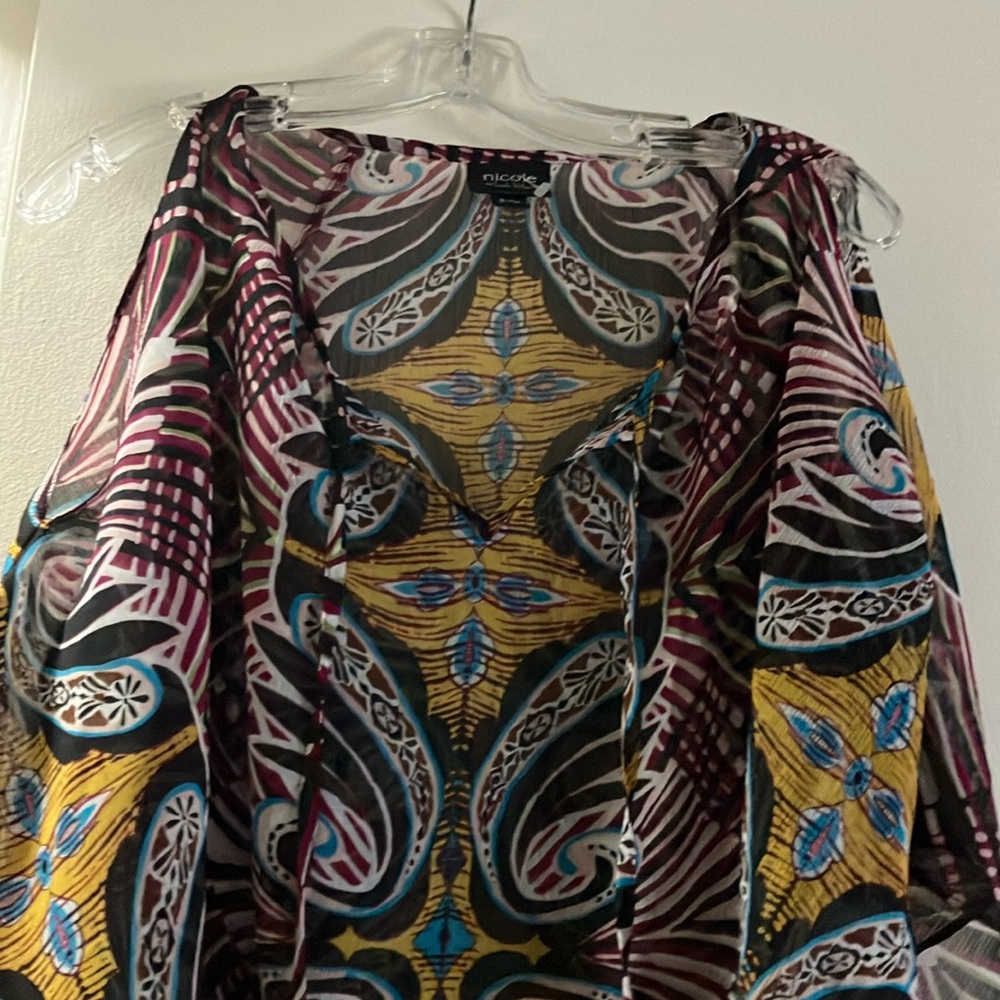 Nicole Miller Sheer swim top cover up